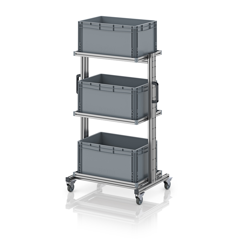 AUER Packaging System trolley for Euro containers 60 × 40 × 134 cm, without drawer EG SW 134-1 6432