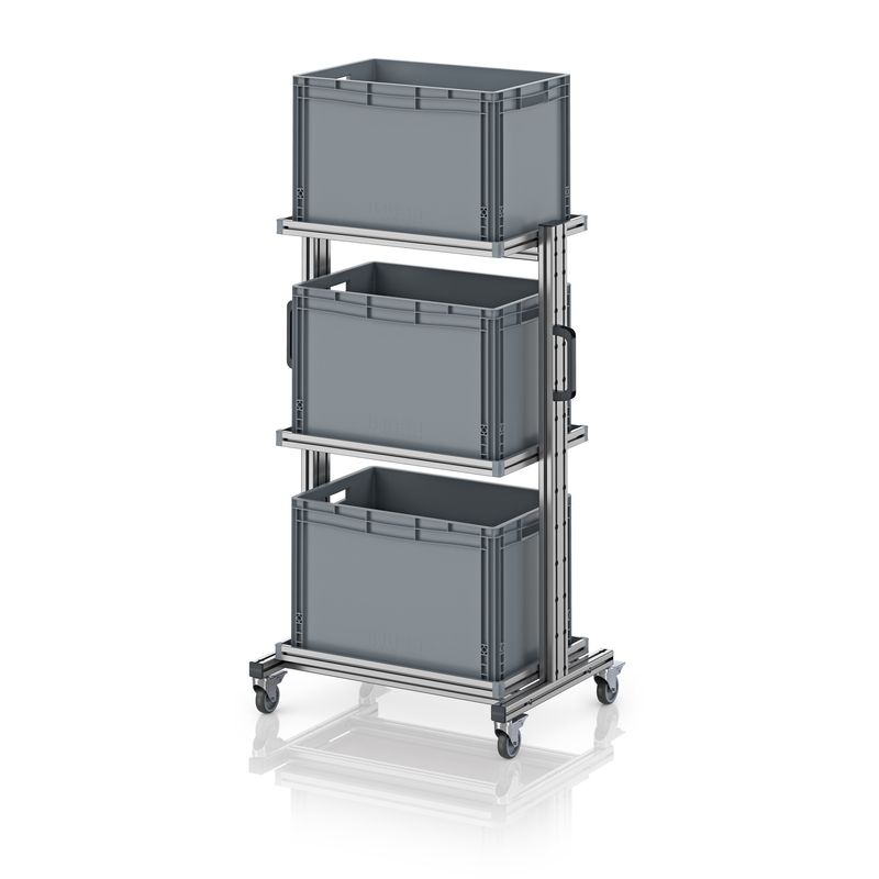 AUER Packaging System trolley for Euro containers 60 × 40 × 134 cm, without drawer EG SW 134-1 6442