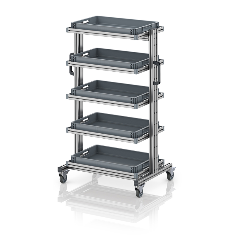 AUER Packaging System trolley for Euro containers 60 × 40 × 134 cm, without drawer EG SW 134-1 6475