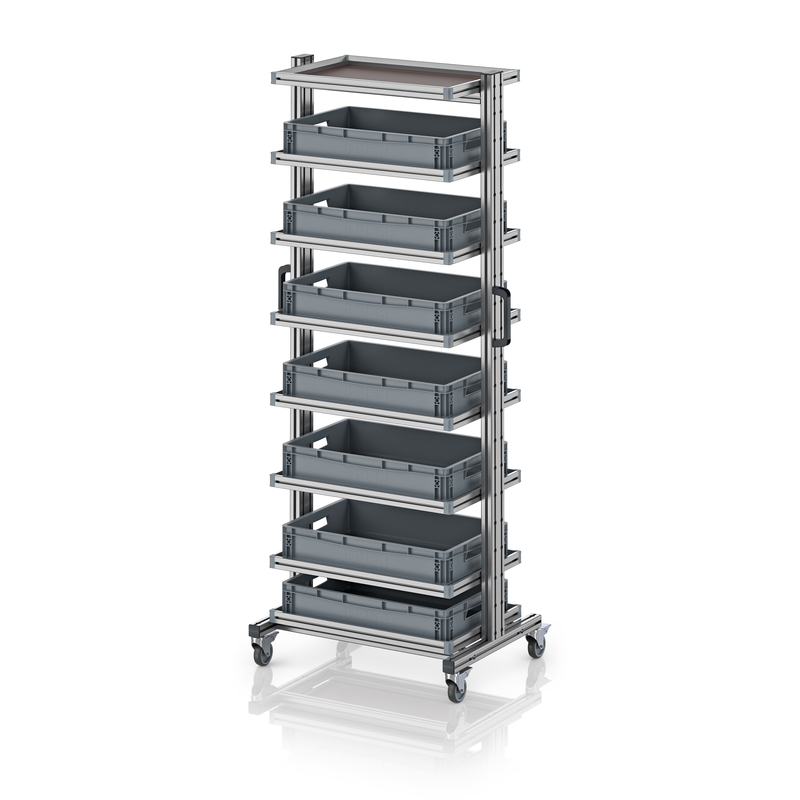 AUER Packaging System trolley for Euro containers 60 × 40 × 200 cm, without drawer EG SW 200-1 6412