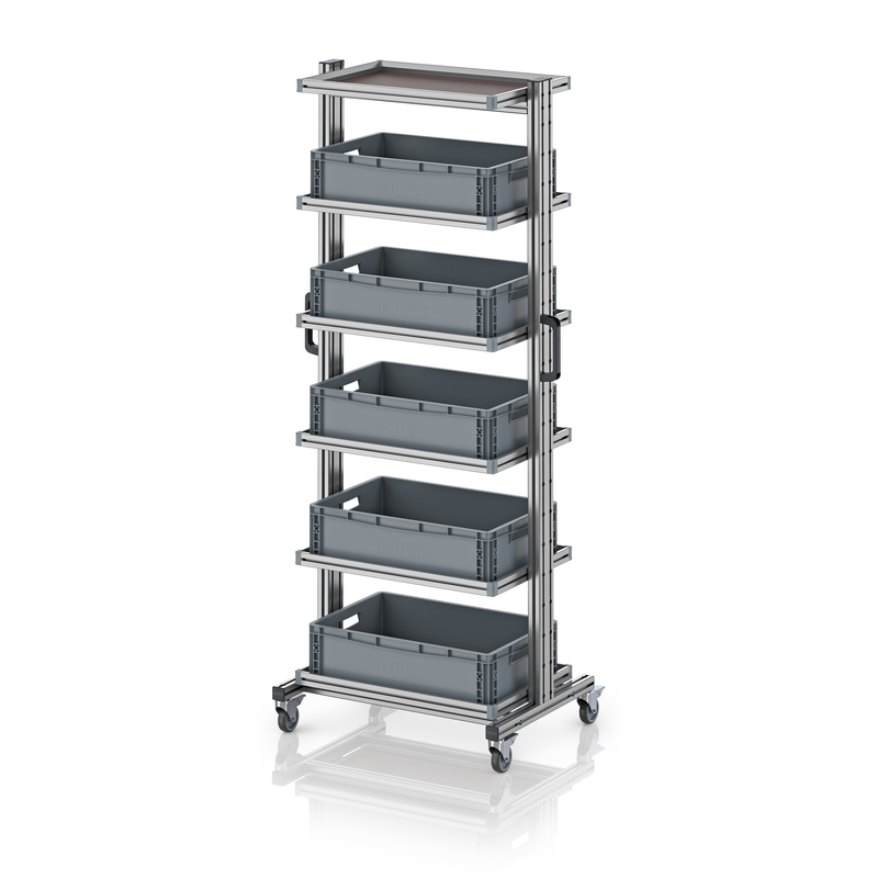 AUER Packaging System trolley for Euro containers 60 × 40 × 200 cm, without drawer EG SW 200-1 6417