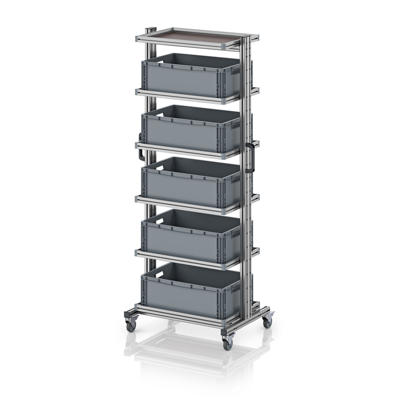 AUER Packaging System trolley for Euro containers 60 × 40 × 200 cm, without drawer EG SW 200-1 6422