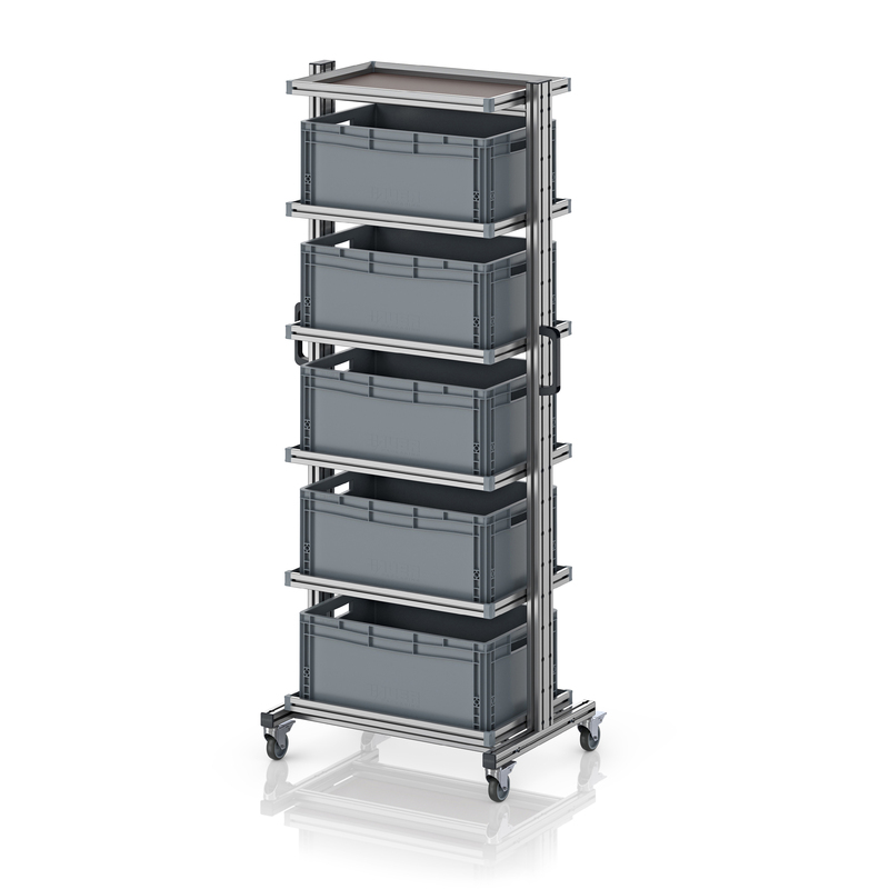 AUER Packaging System trolley for Euro containers 60 × 40 × 200 cm, without drawer EG SW 200-1 6427