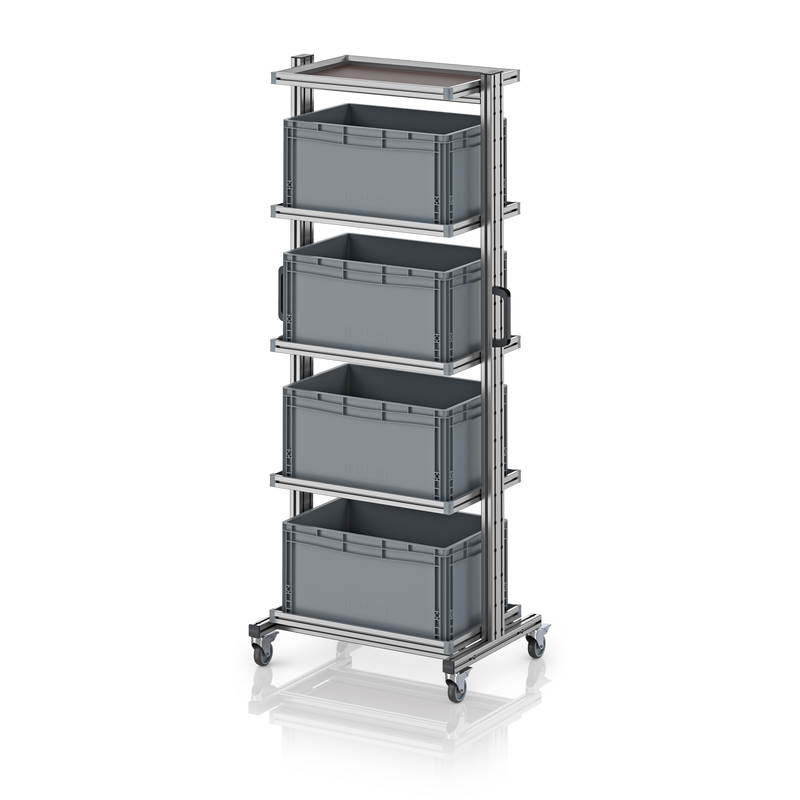 AUER Packaging System trolley for Euro containers 60 × 40 × 200 cm, without drawer EG SW 200-1 6432