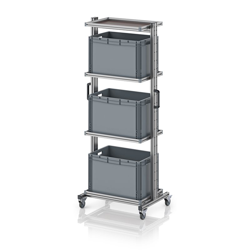 AUER Packaging System trolley for Euro containers 60 × 40 × 200 cm, without drawer EG SW 200-1 6442