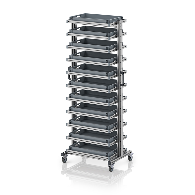 AUER Packaging System trolley for Euro containers 60 × 40 × 200 cm, without drawer EG SW 200-1 6475
