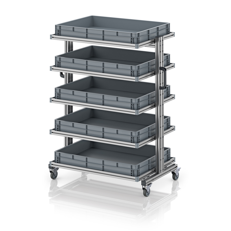 AUER Packaging System trolley for Euro containers 80 × 60 × 134 cm, without drawer EG SW 134-1 8612