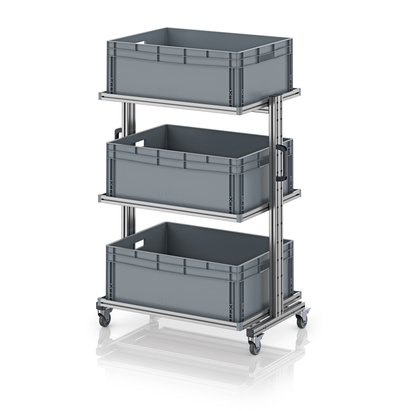 AUER Packaging System trolley for Euro containers 80 × 60 × 134 cm, without drawer EG SW 134-1 8632