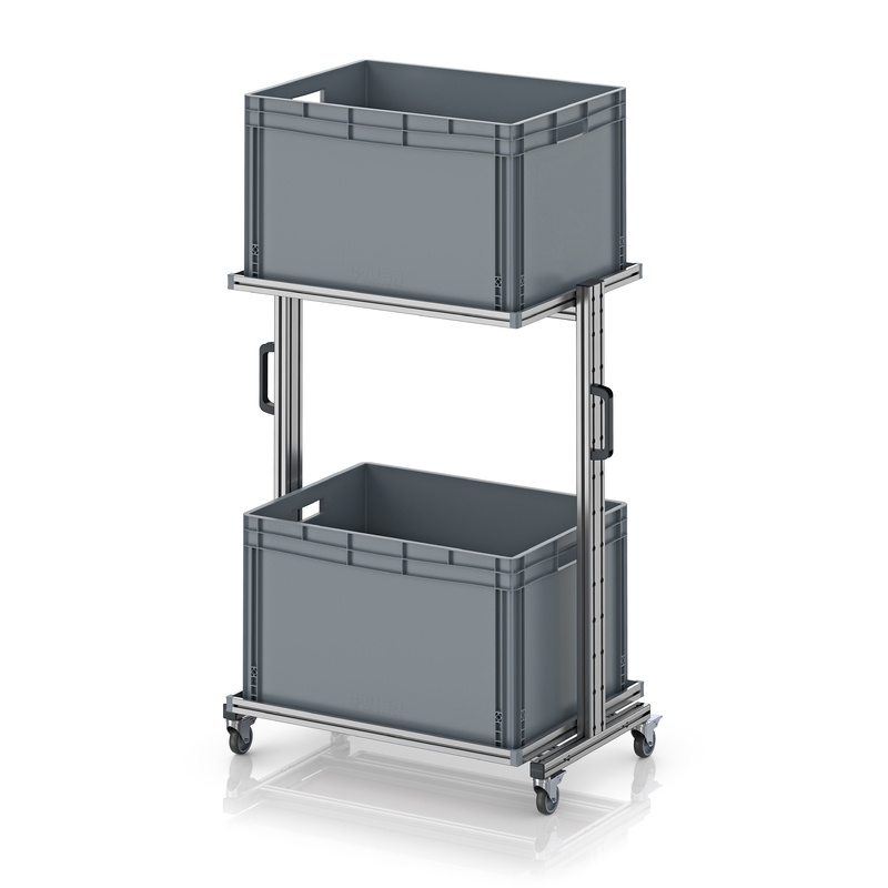 AUER Packaging System trolley for Euro containers 80 × 60 × 134 cm, without drawer EG SW 134-1 8652