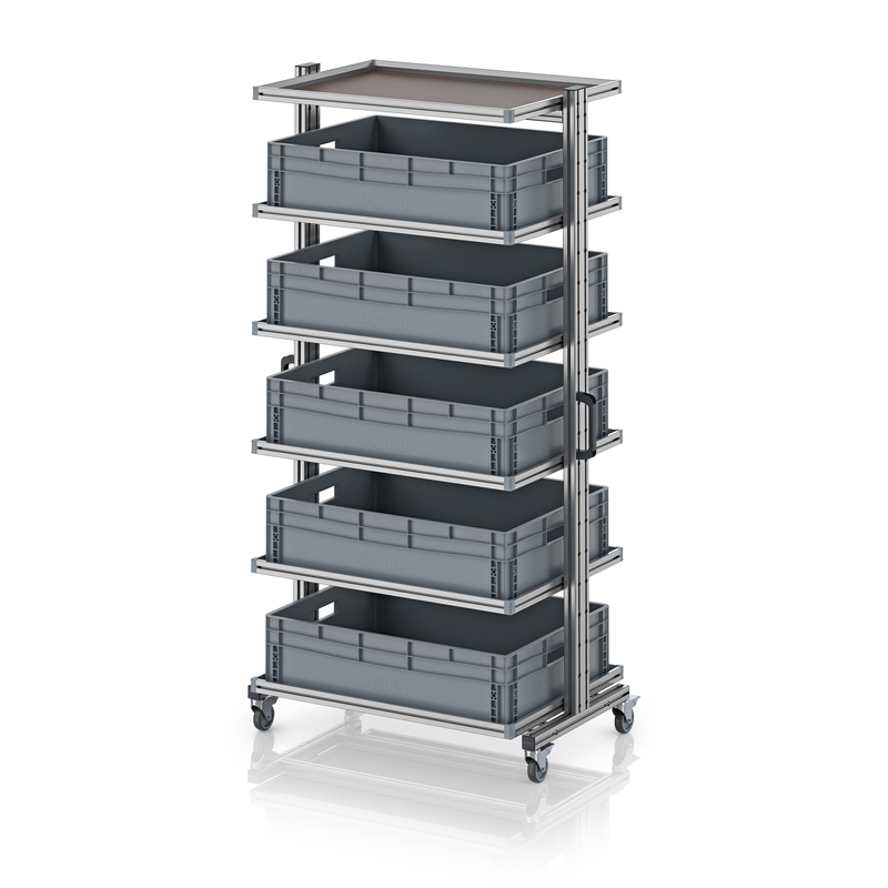 AUER Packaging System trolley for Euro containers 80 × 60 × 200 cm, without drawer EG SW 200-1 8622