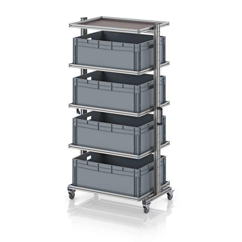 AUER Packaging System trolley for Euro containers 80 × 60 × 200 cm, without drawer EG SW 200-1 8632