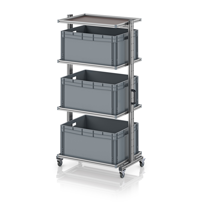 AUER Packaging System trolley for Euro containers 80 × 60 × 200 cm, without drawer EG SW 200-1 8642