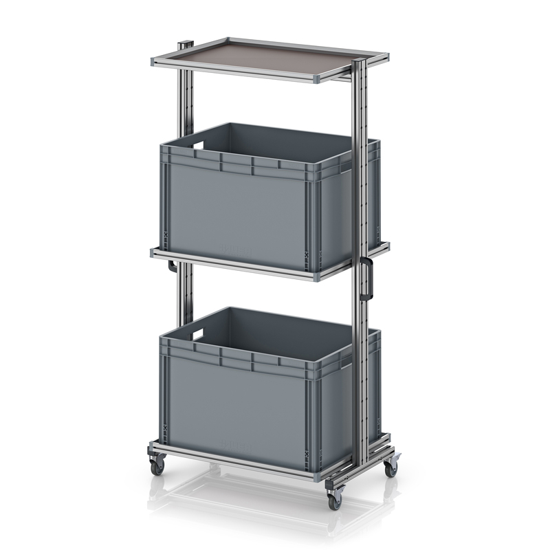 AUER Packaging System trolley for Euro containers 80 × 60 × 200 cm, without drawer EG SW 200-1 8652