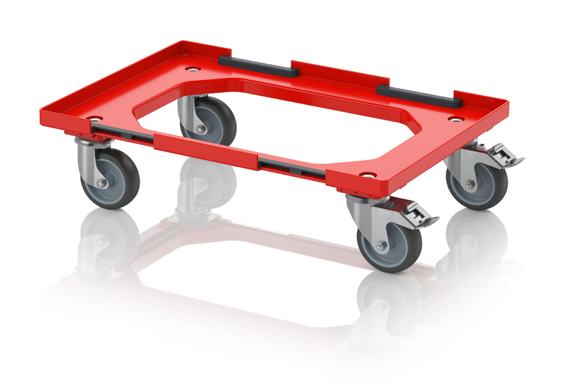 AUER Packaging Transportroller Kompakt mit Verknüpfungssystem und Gummirädern RO V 64 GU FE.L