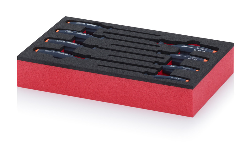 AUER Packaging Wkładka piankowa Szafa rack na skrzynki narzędziowe Wkładka piankowa z wkrętakami