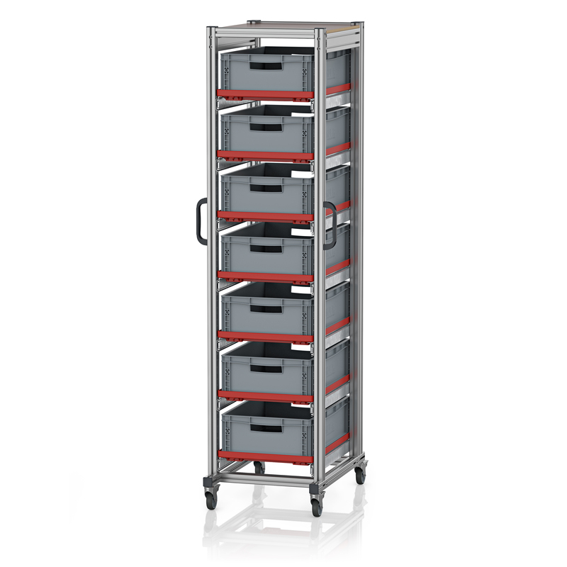 AUER Packaging Wózki systemowe do pojemników Euro 60 x 40 Wysokość 200 cm SE 200 6417.2