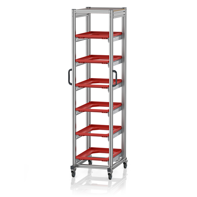 AUER Packaging Wózki systemowe do pojemników Euro 60 x 40 Wysokość 200 cm SE 200 64 U.2