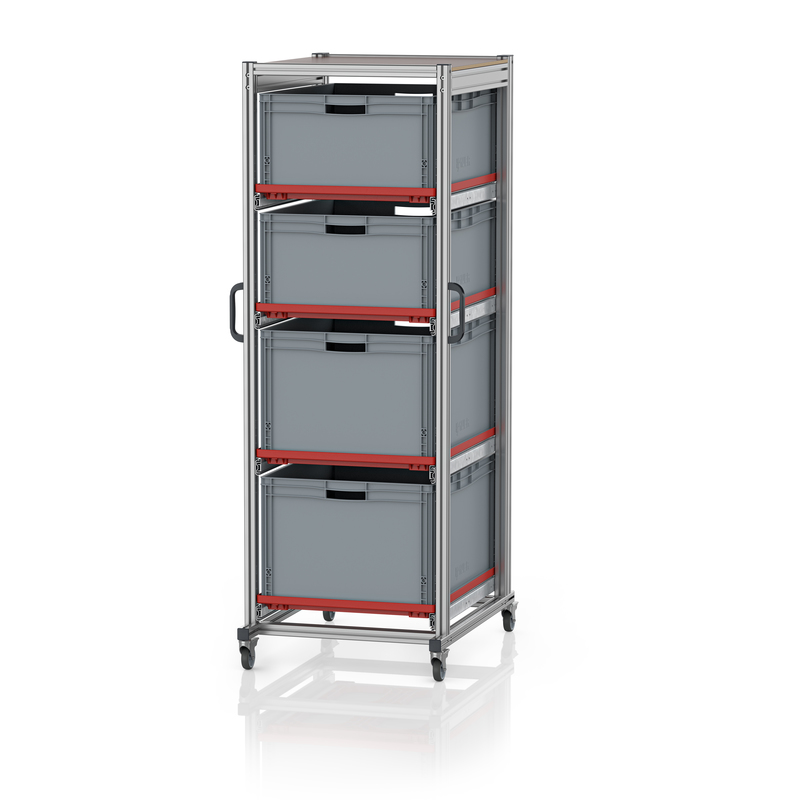 AUER Packaging Wózki systemowe do pojemników Euro 80 x 60 Wysokość 200 cm SE 200 864232